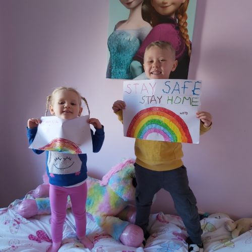 Here is also some rainbow drawings Harry & his sister have done and are now in there bedroom windows2